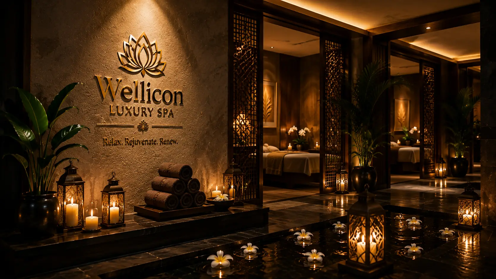 Luxury massage room at Wellicon Spa in Gurgaon