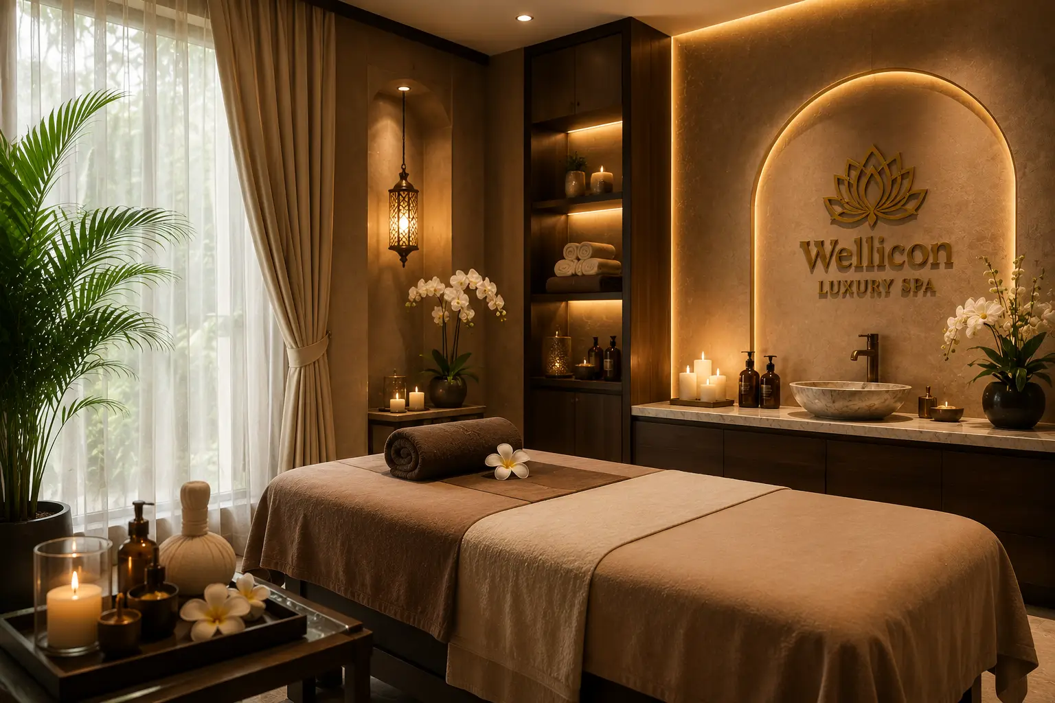Elegant private relaxation room at Wellicon Luxury Spa Gurgaon
