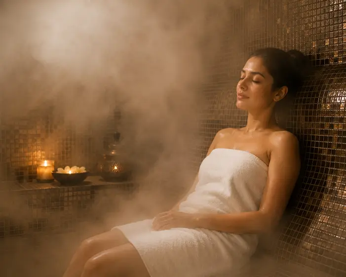 Calm relaxation area with luxury spa ambience