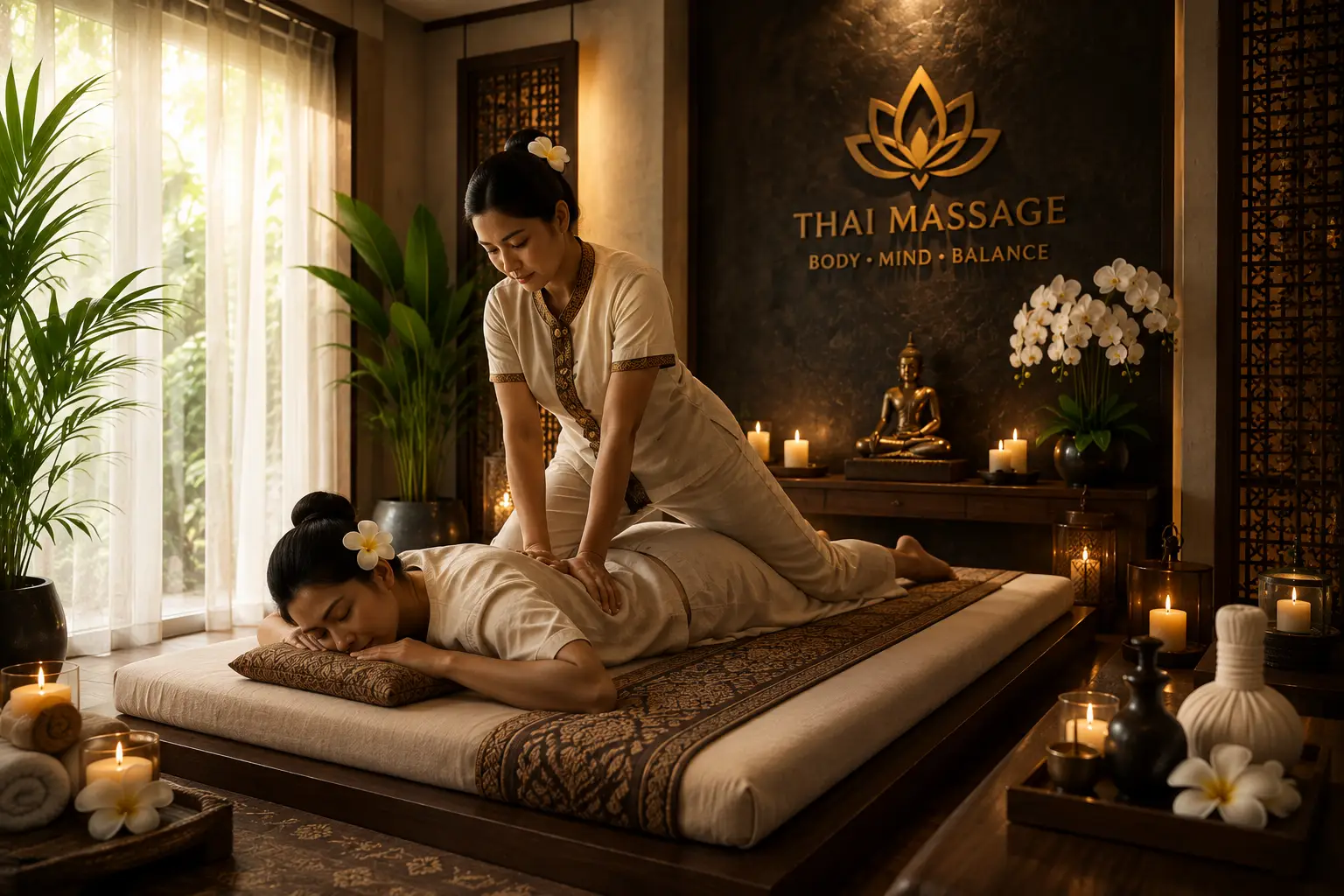 Thai massage therapy at Wellicon Luxury Spa Gurgaon